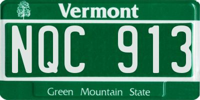 VT license plate NQC913