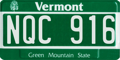 VT license plate NQC916