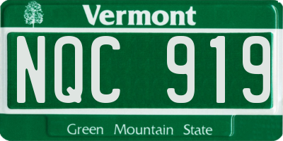 VT license plate NQC919