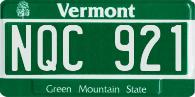 VT license plate NQC921