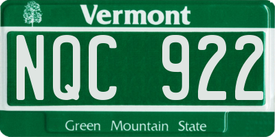 VT license plate NQC922