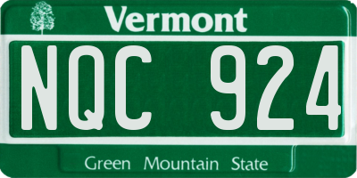 VT license plate NQC924