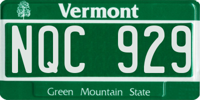 VT license plate NQC929