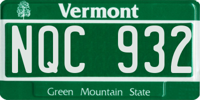 VT license plate NQC932