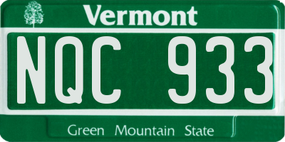 VT license plate NQC933