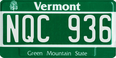 VT license plate NQC936
