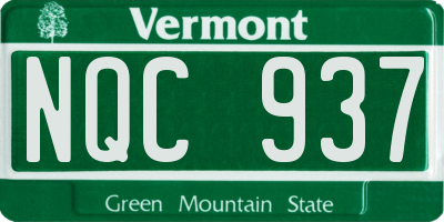 VT license plate NQC937