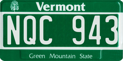 VT license plate NQC943