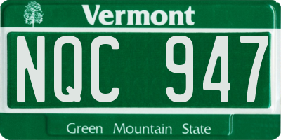 VT license plate NQC947