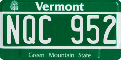 VT license plate NQC952