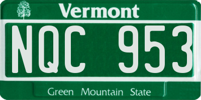 VT license plate NQC953