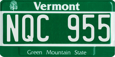 VT license plate NQC955