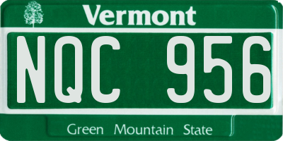 VT license plate NQC956