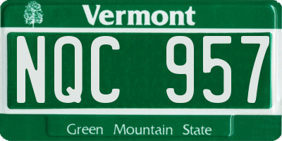 VT license plate NQC957