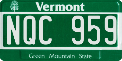VT license plate NQC959