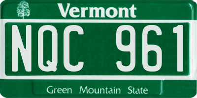 VT license plate NQC961