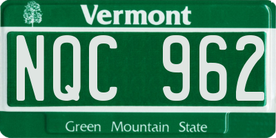 VT license plate NQC962
