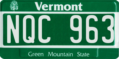 VT license plate NQC963