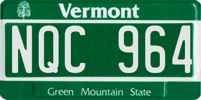 VT license plate NQC964
