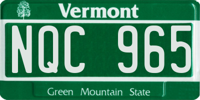 VT license plate NQC965