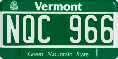 VT license plate NQC966
