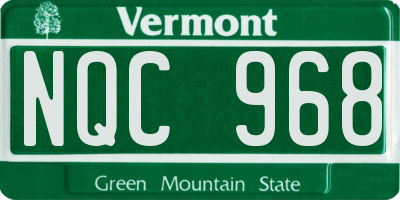 VT license plate NQC968