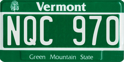 VT license plate NQC970