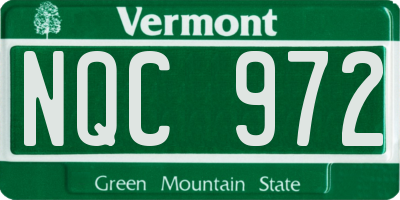 VT license plate NQC972