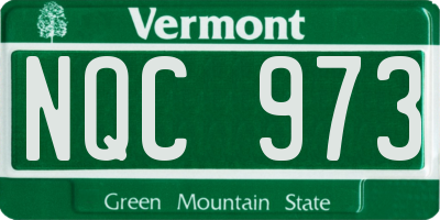 VT license plate NQC973
