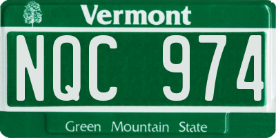 VT license plate NQC974