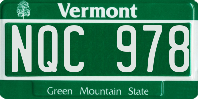 VT license plate NQC978