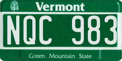 VT license plate NQC983