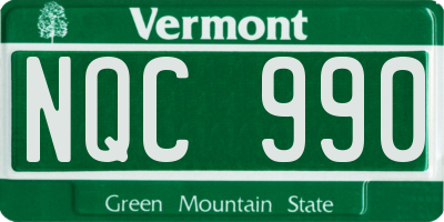 VT license plate NQC990