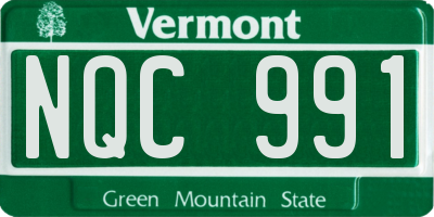 VT license plate NQC991