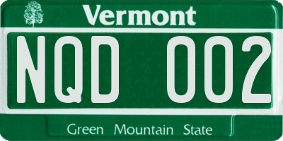 VT license plate NQD002