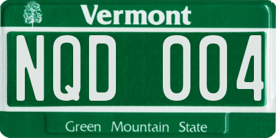 VT license plate NQD004