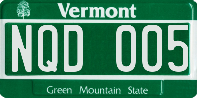 VT license plate NQD005