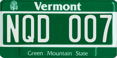 VT license plate NQD007