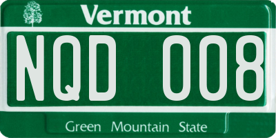 VT license plate NQD008