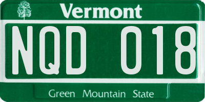 VT license plate NQD018
