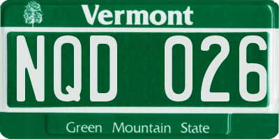 VT license plate NQD026