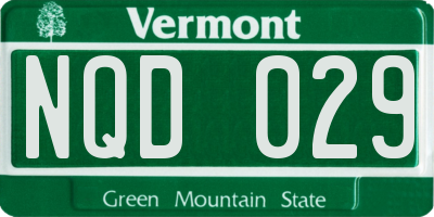 VT license plate NQD029