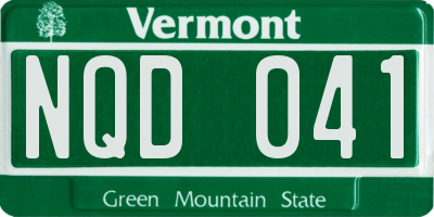 VT license plate NQD041