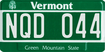 VT license plate NQD044