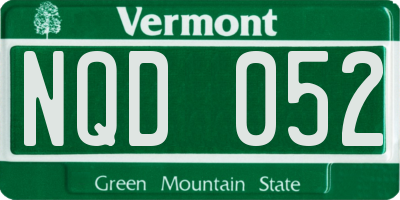 VT license plate NQD052
