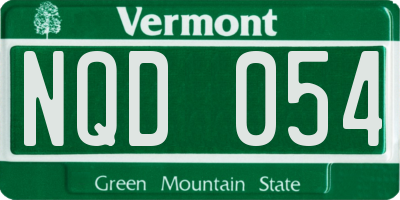VT license plate NQD054