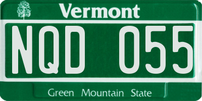 VT license plate NQD055