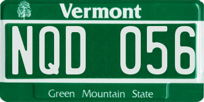 VT license plate NQD056