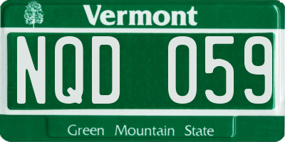 VT license plate NQD059