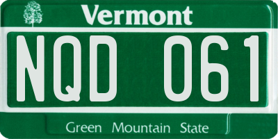 VT license plate NQD061